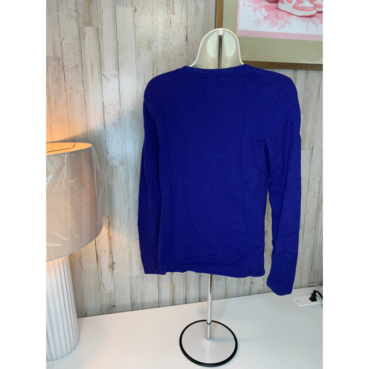 Talbots Sweater Womens Small Blue Textured Knit Pullover Long Sleeve