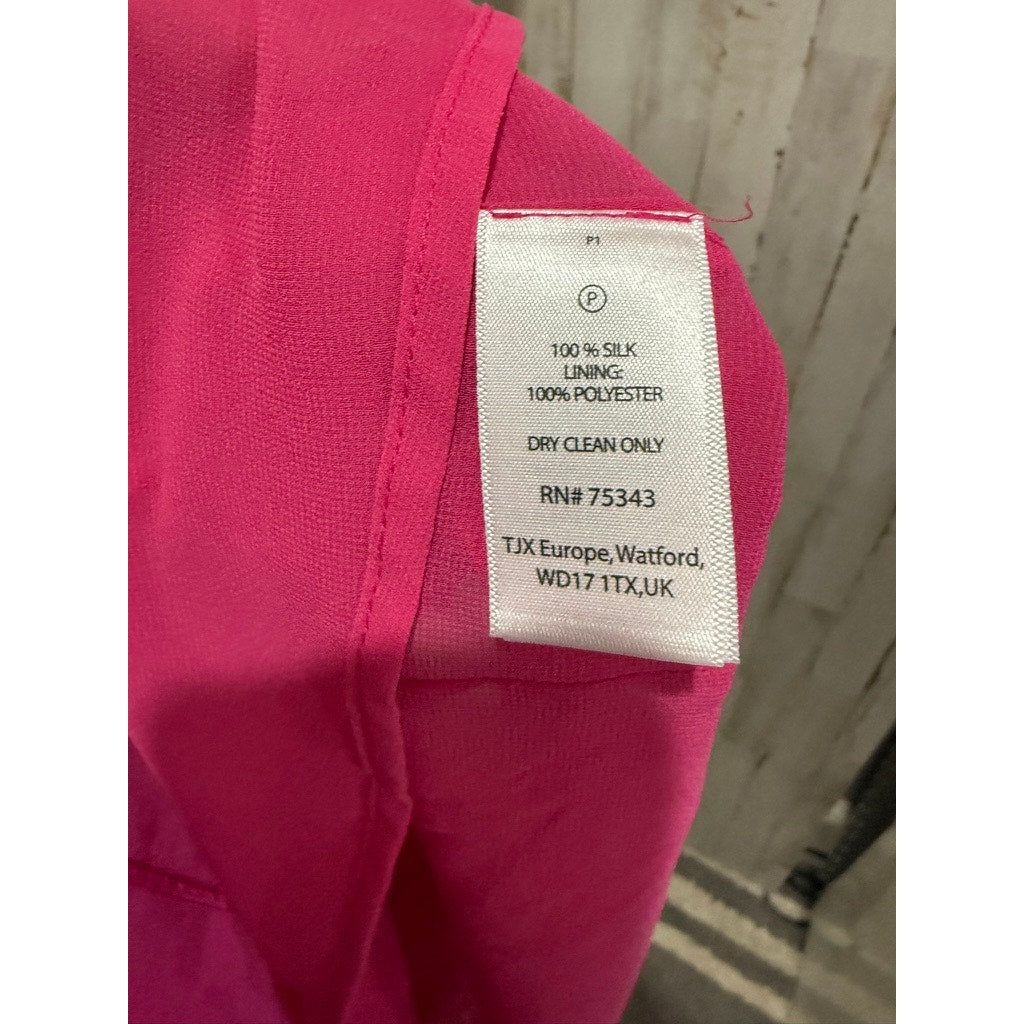Cynthia Rowley Dress Women's Size 12 Pink Silk Sleeveless Shift Sheath Knee