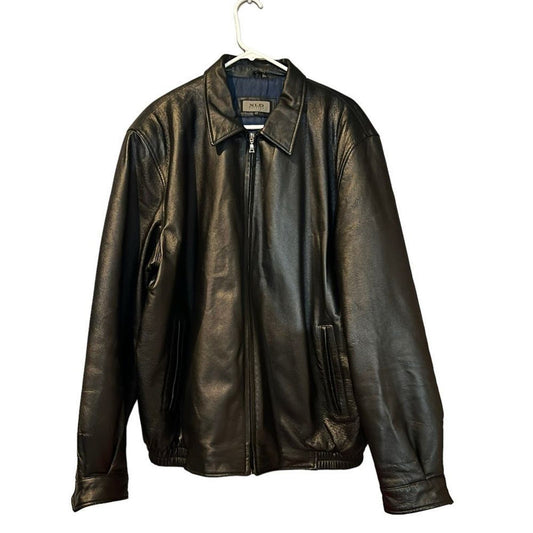 XLT Men's Leather Zip Up Jacket Size Large