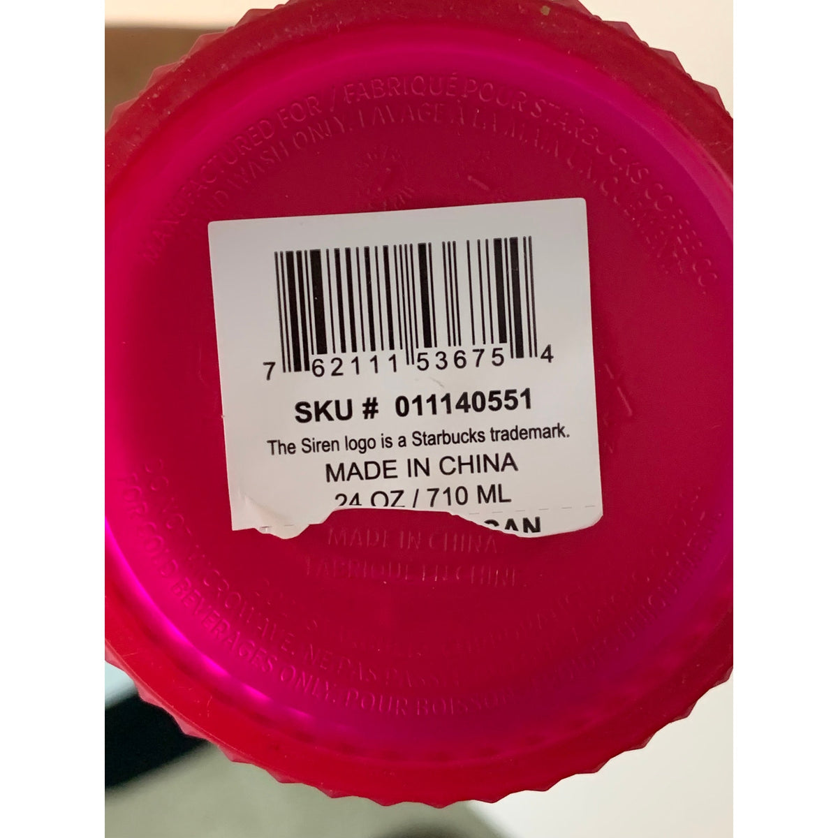 Starbucks Neon Hot Pink Studded Cold Cup Tumbler w/ Lid & Straw 24 oz