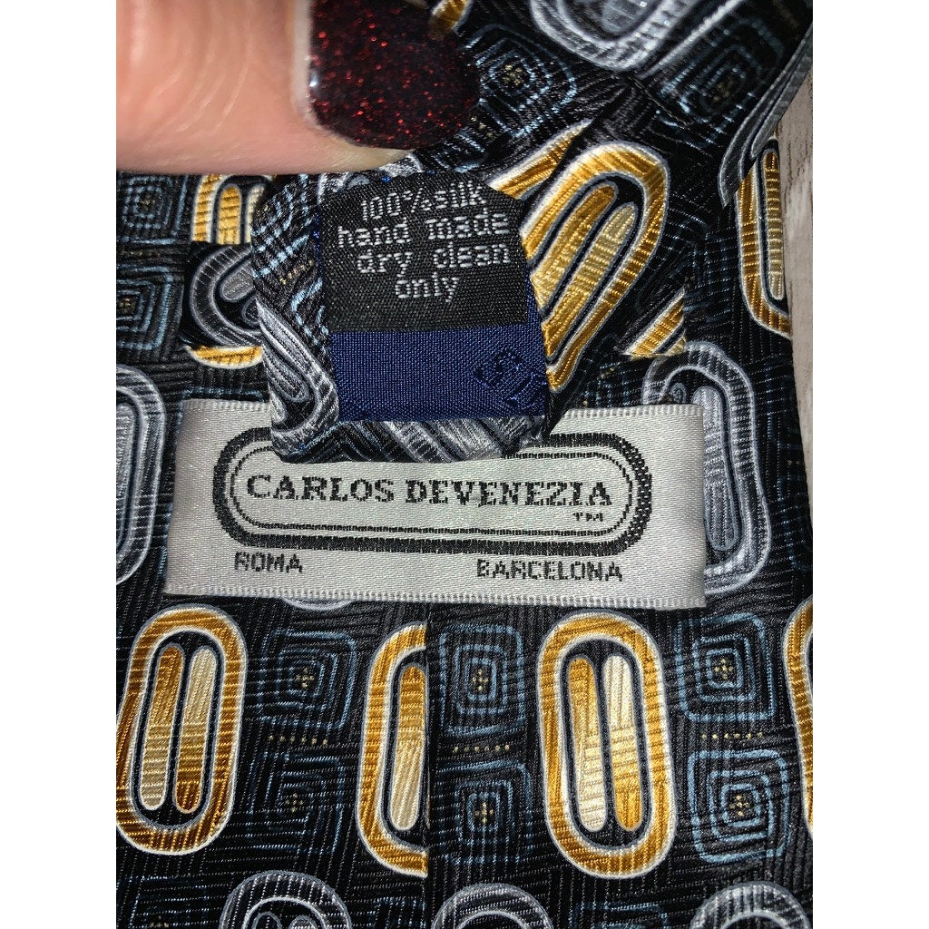 5 Piece Designer Silk Necktie Set Geometric Multicolor Men's Formal