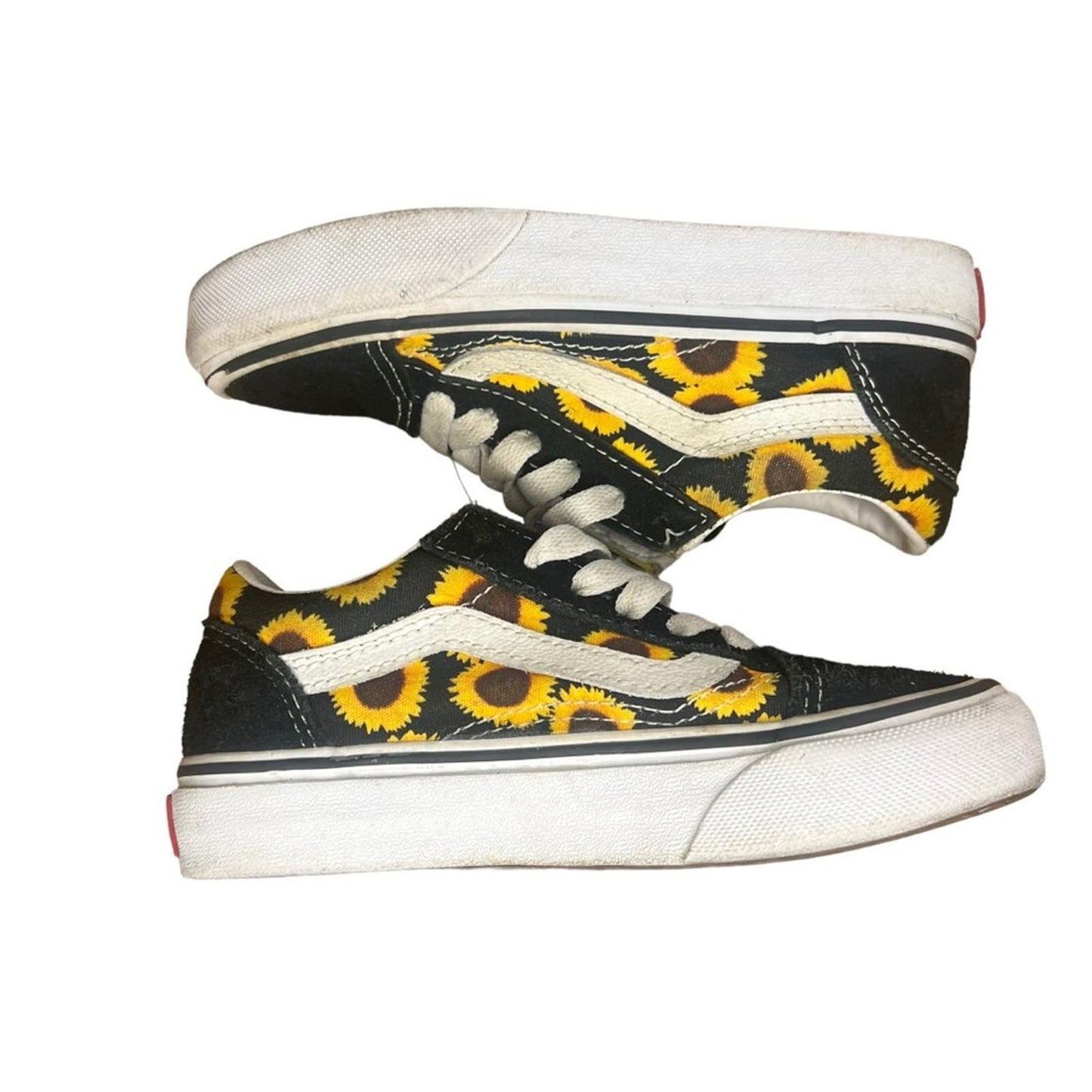 Vans Kids Old Skool Sunflower Black/Yellow Skate Sneakers - Kids Size 12.0