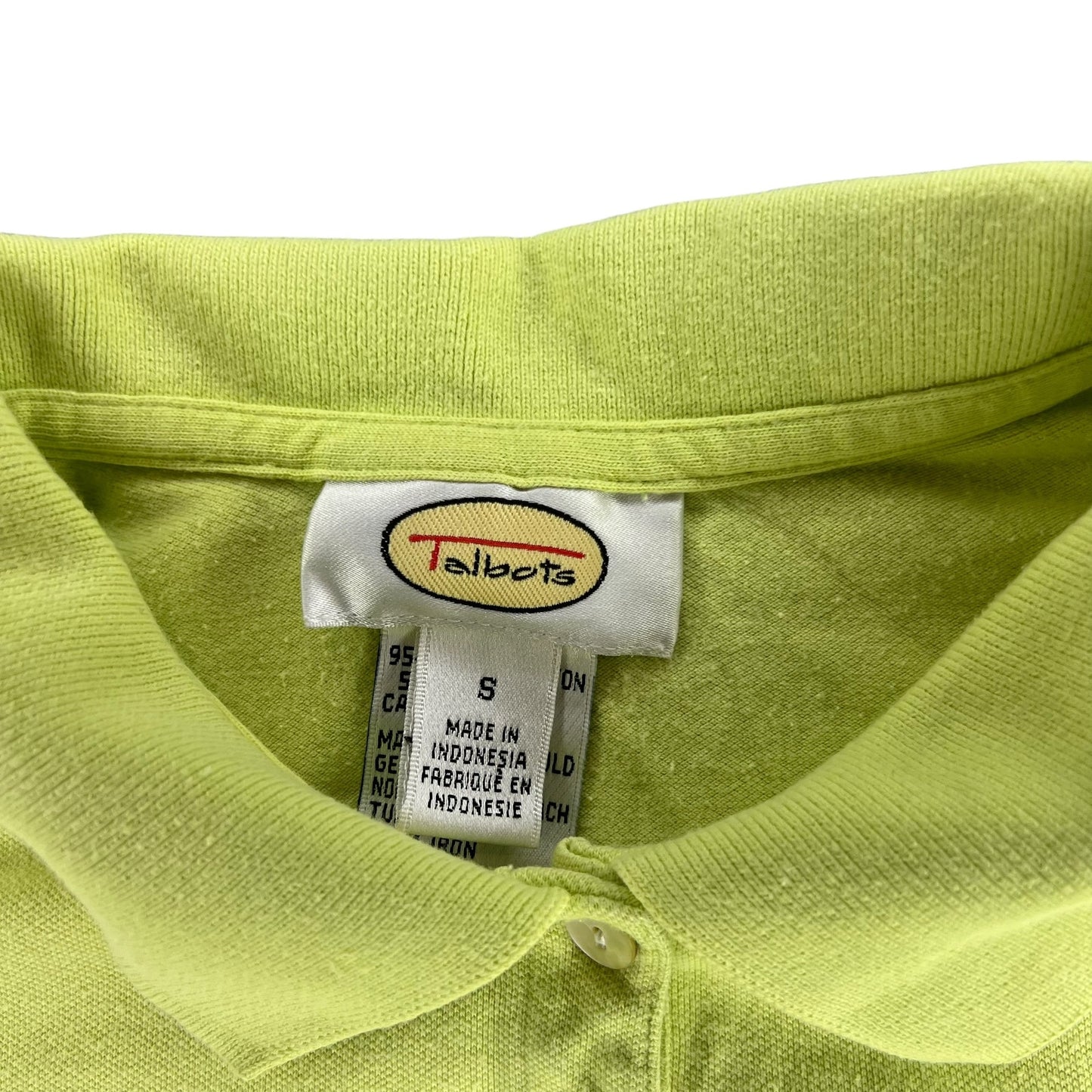 Talbots Women's Small Bright Yellow Short Sleeve Casual Spring Polo Shirt