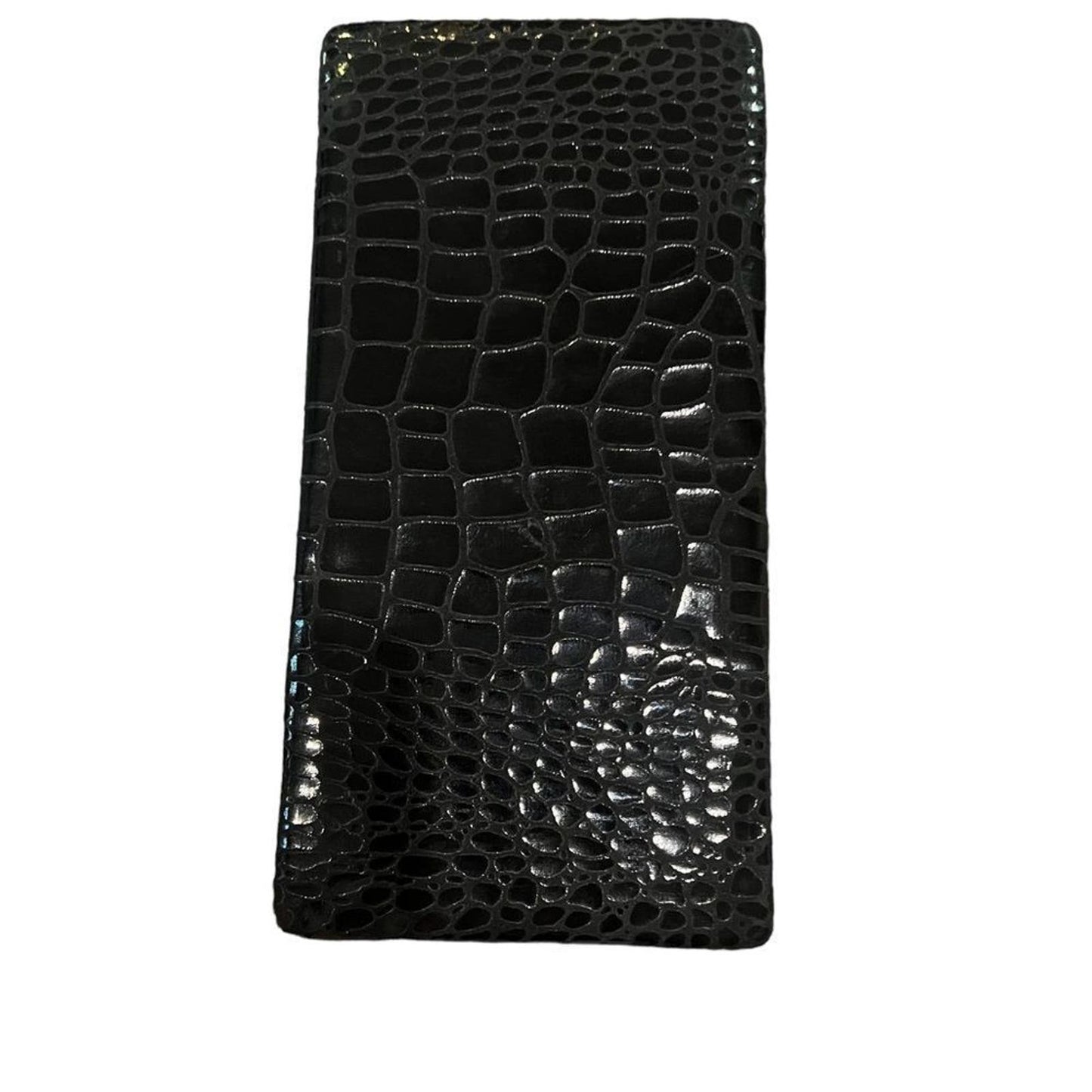 NWT Alfani Black Faux Croc Leather Clutch