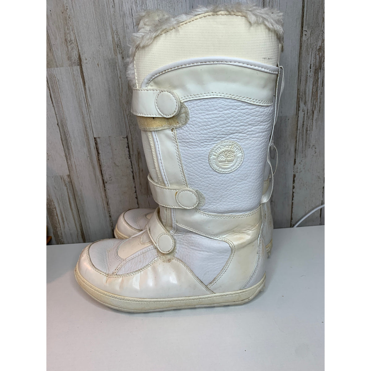 Timberland Mukluk Tall Snow Boots Men's Size 7 Ivory Faux Fur Lined