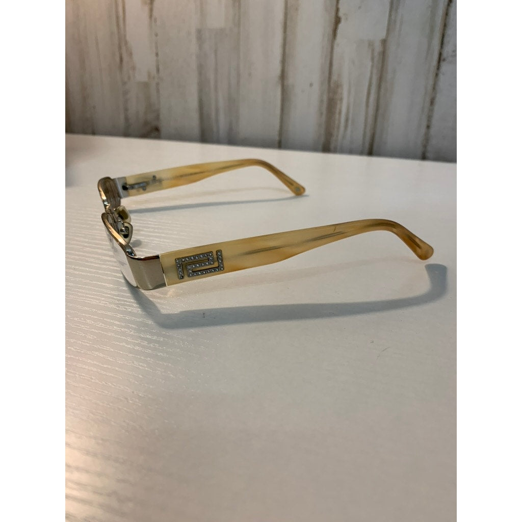 Versace Eyeglasses Frames Womens Gold/Yellow Rhinestone