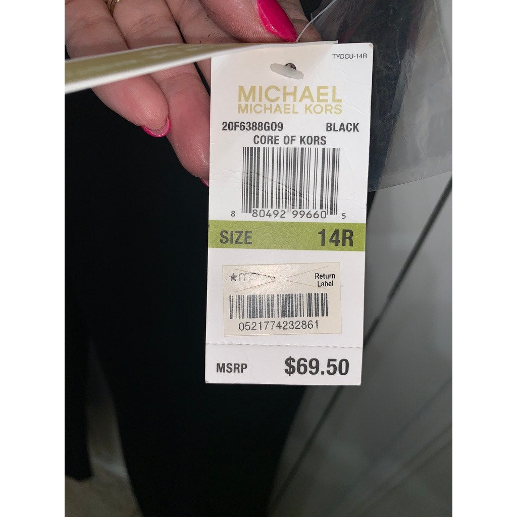 NWT Michael Kors Women's Black Flared Leg Pants Size 14 Casual