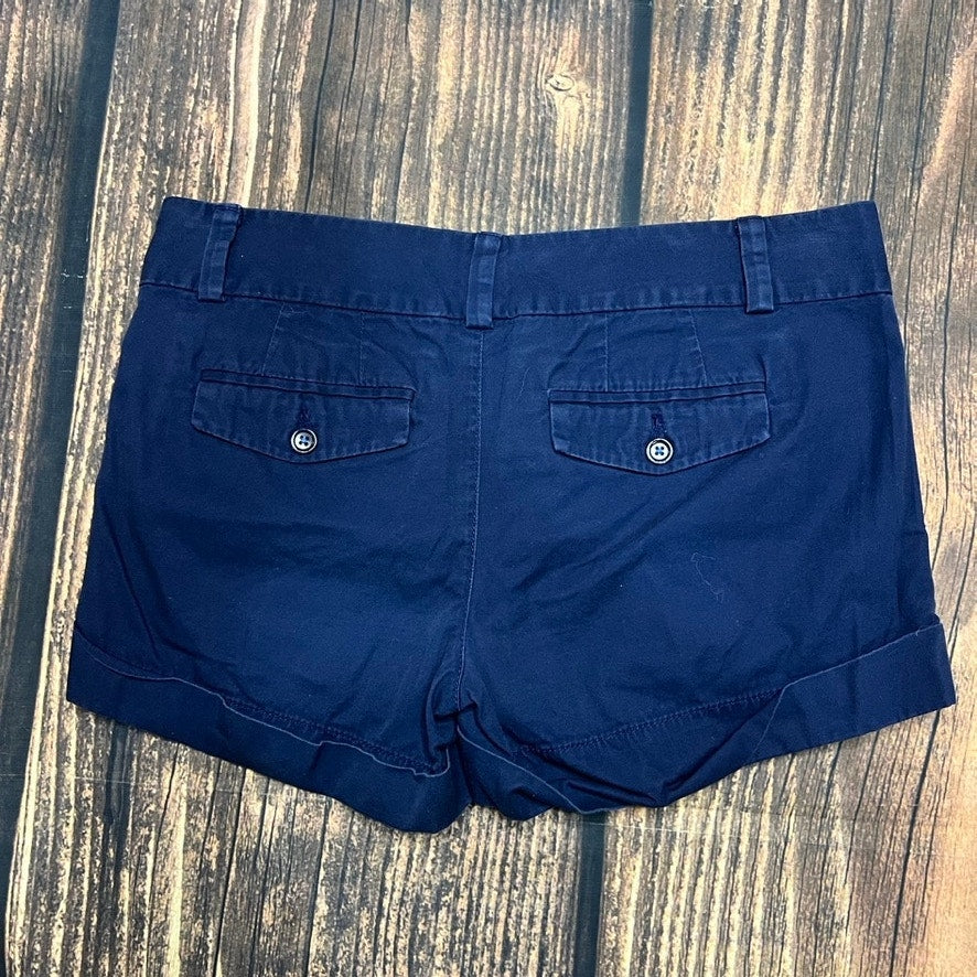 Lilly Pulitzer Women's Chino Barclay Shorts Blue Size 2 Flat Front Pockets