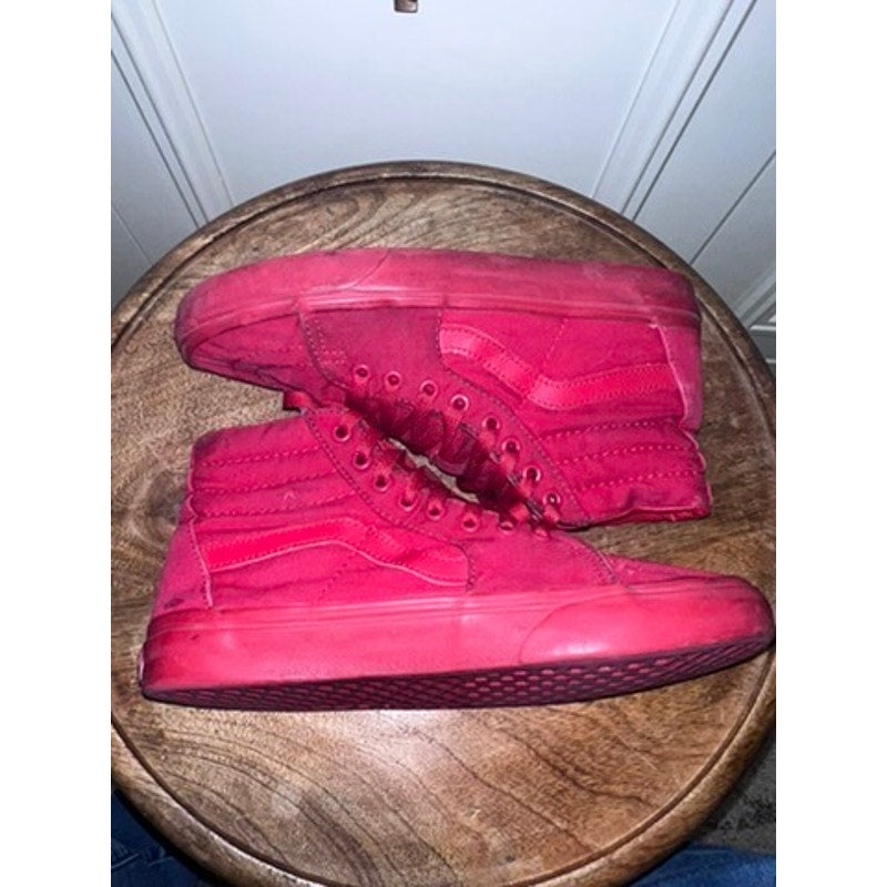 Vans SK8-Hi Red High Top Men's 7/ Women's 8.5 Sneakers Casual Lace Up Shoes