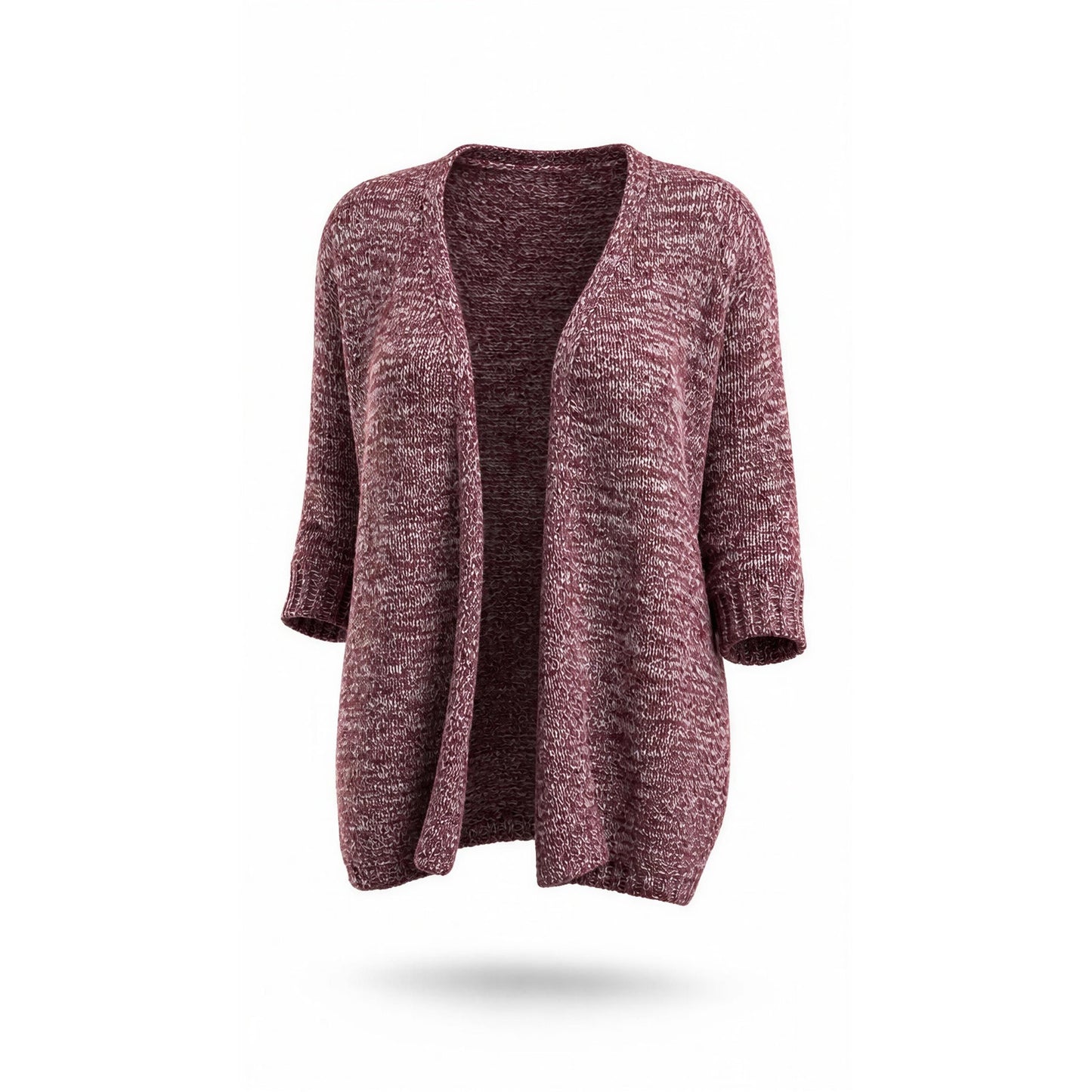 CJ Banks Cardigan Sweater Womens 3XL Burgundy White Marled