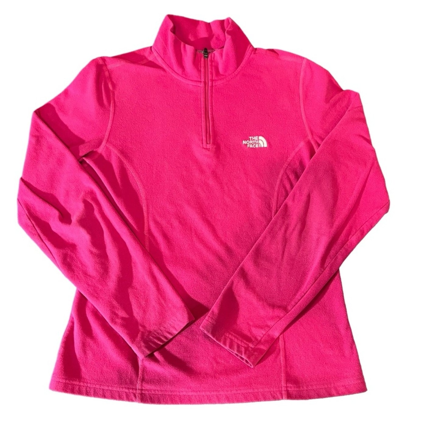 The North Face Womens Fleece Pullover Pink 1/4 Zip Mock Neck Size Medium