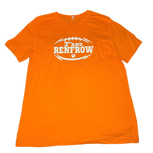 Clemson Tigers Football Men's XL 3rd And Renfrow Orange Short Sleeve T-Shirt