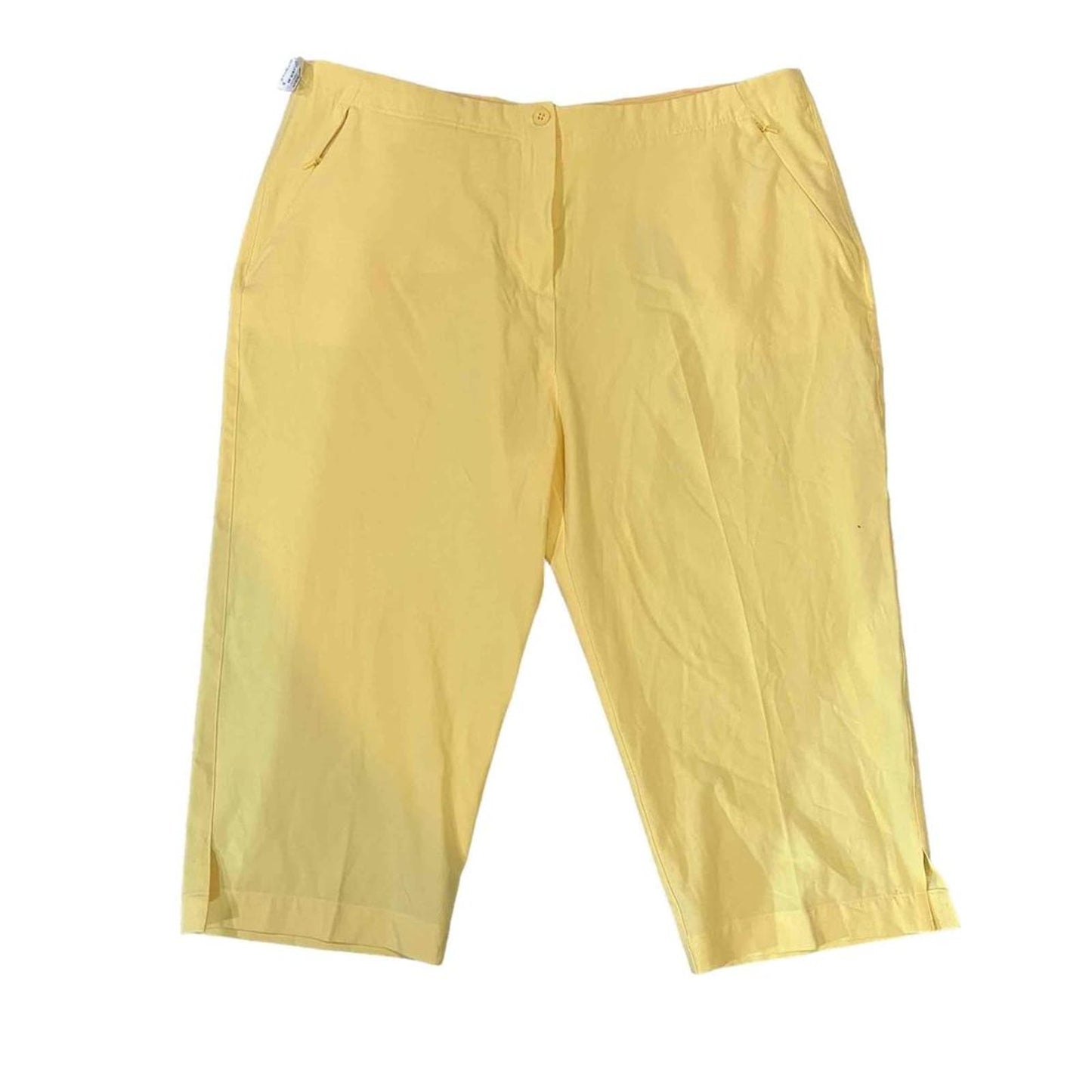 NWT Page & Tuttle Yellow Stretch Capri Golf Chinos Pants Plus Size 16