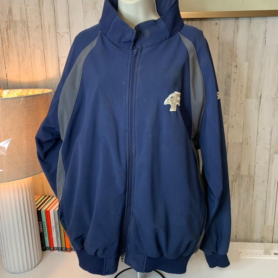 New Balance Track Jacket Mens XL Navy Blue Gray Full Zip