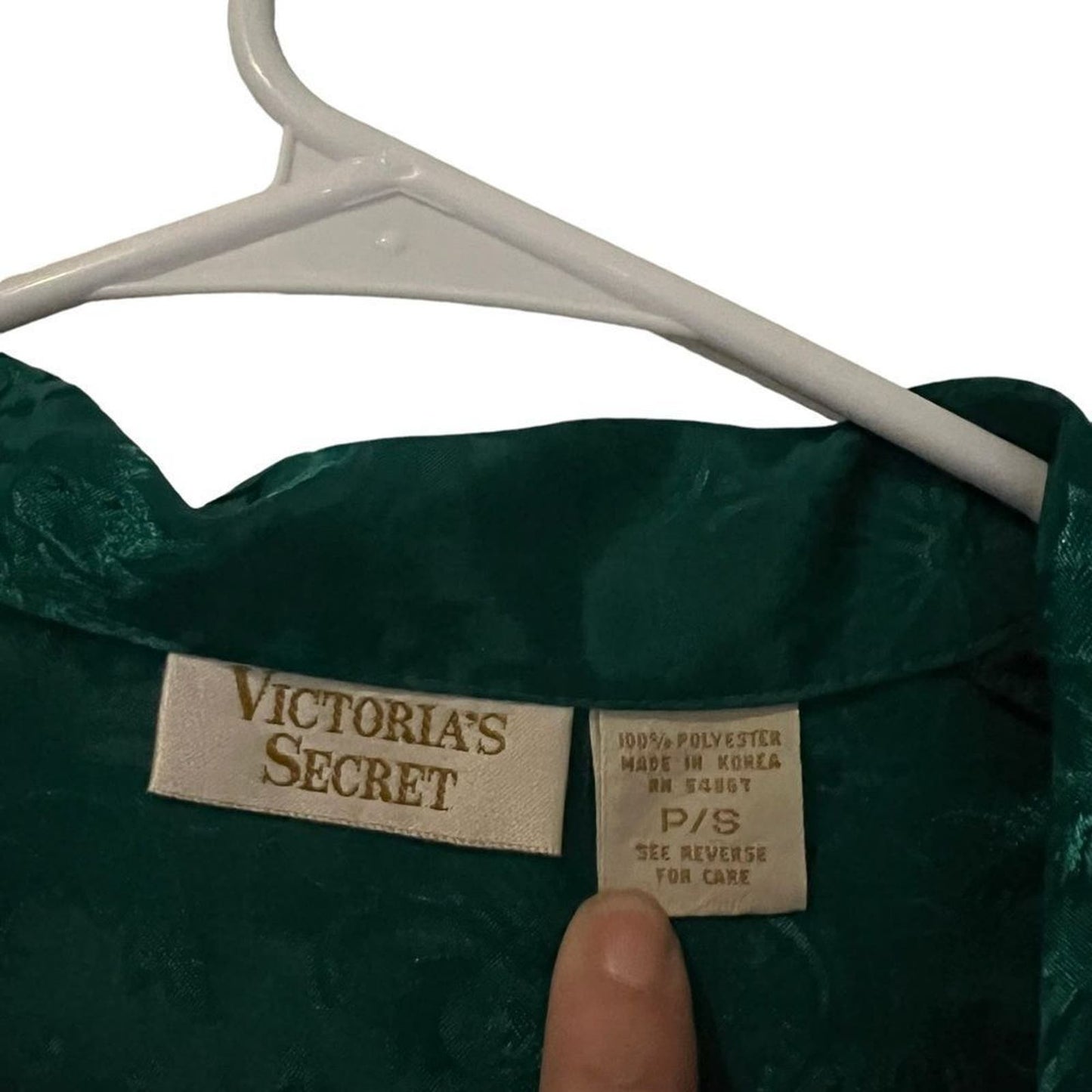 80s Victoria's Secret Jade Green Gold Label Lounge Top/Gown  - Small