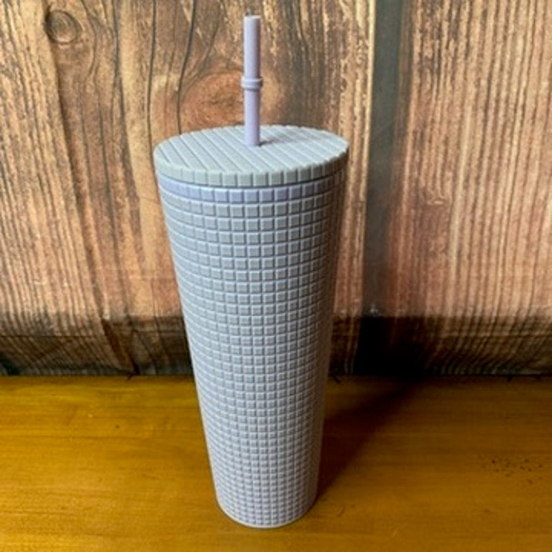 Starbucks Studded Tumbler Matte Lilac Grid 24 oz Lid Straw