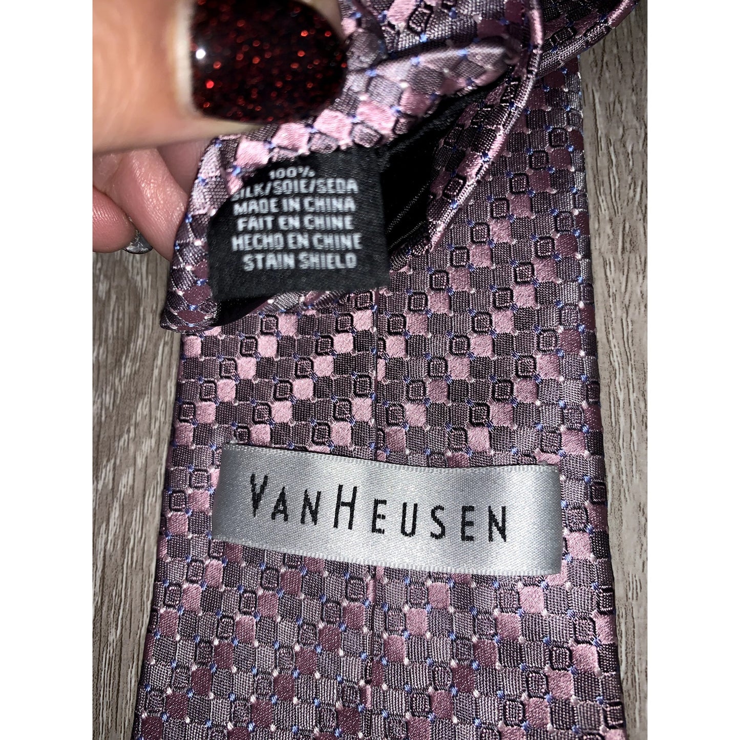 Van Heusen Men's Silk Tie Set 3pc Striped Designer Formal Wedding