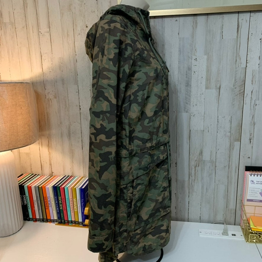 Columbia Womens Hooded Jacket Green Camo Full Zip Size Small
