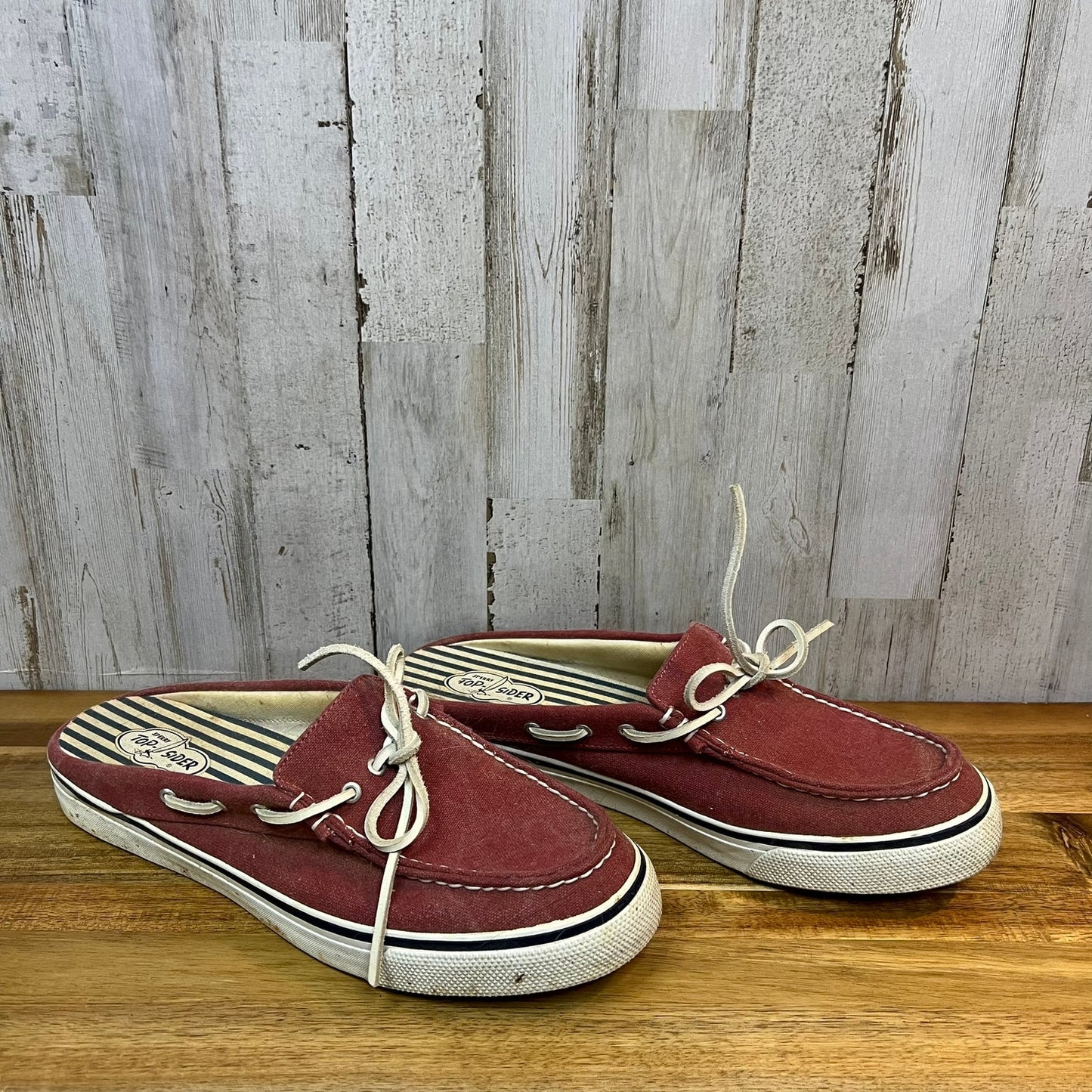 Vintage Sperry Top-Sider Women's Size 10M Bahama Clog Saltwater Red Slip-On Shoe