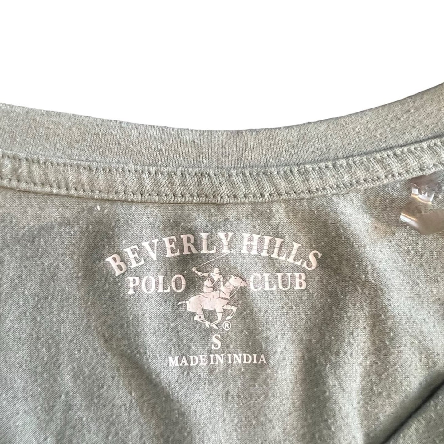 Beverly Hills Polo Club Seafoam Green V-Neck Short Sleeve T-Shirt Size Small