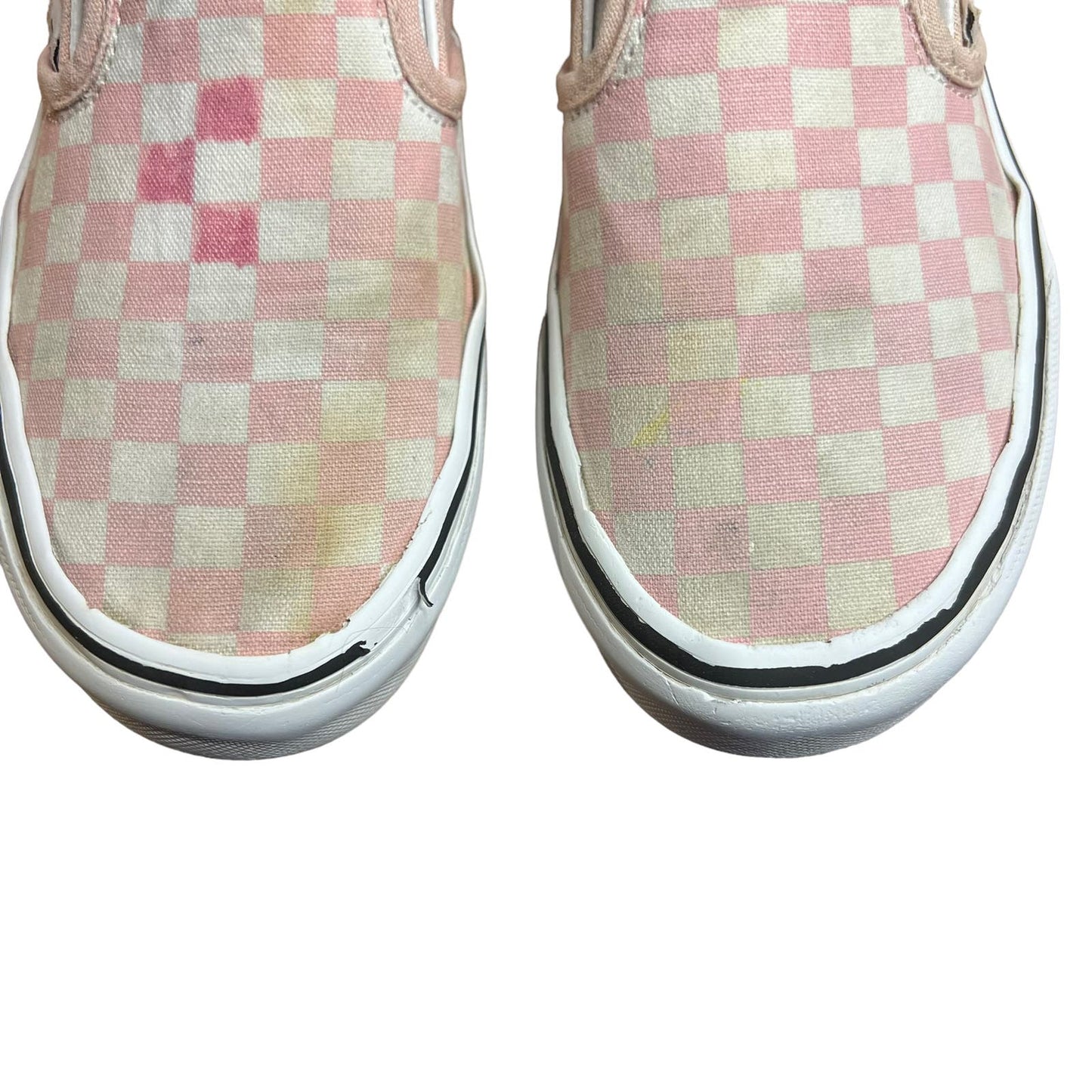 Vans Authentic Pink/White Checkboard Slip-On Shoes - Juniors 4 / Women's 5.5