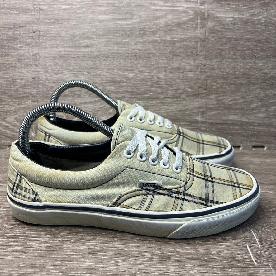 Vans Era Plaid Skate Sneakers Beige Men's 7 / Women's 8.5 Slip-On Casual Shoes