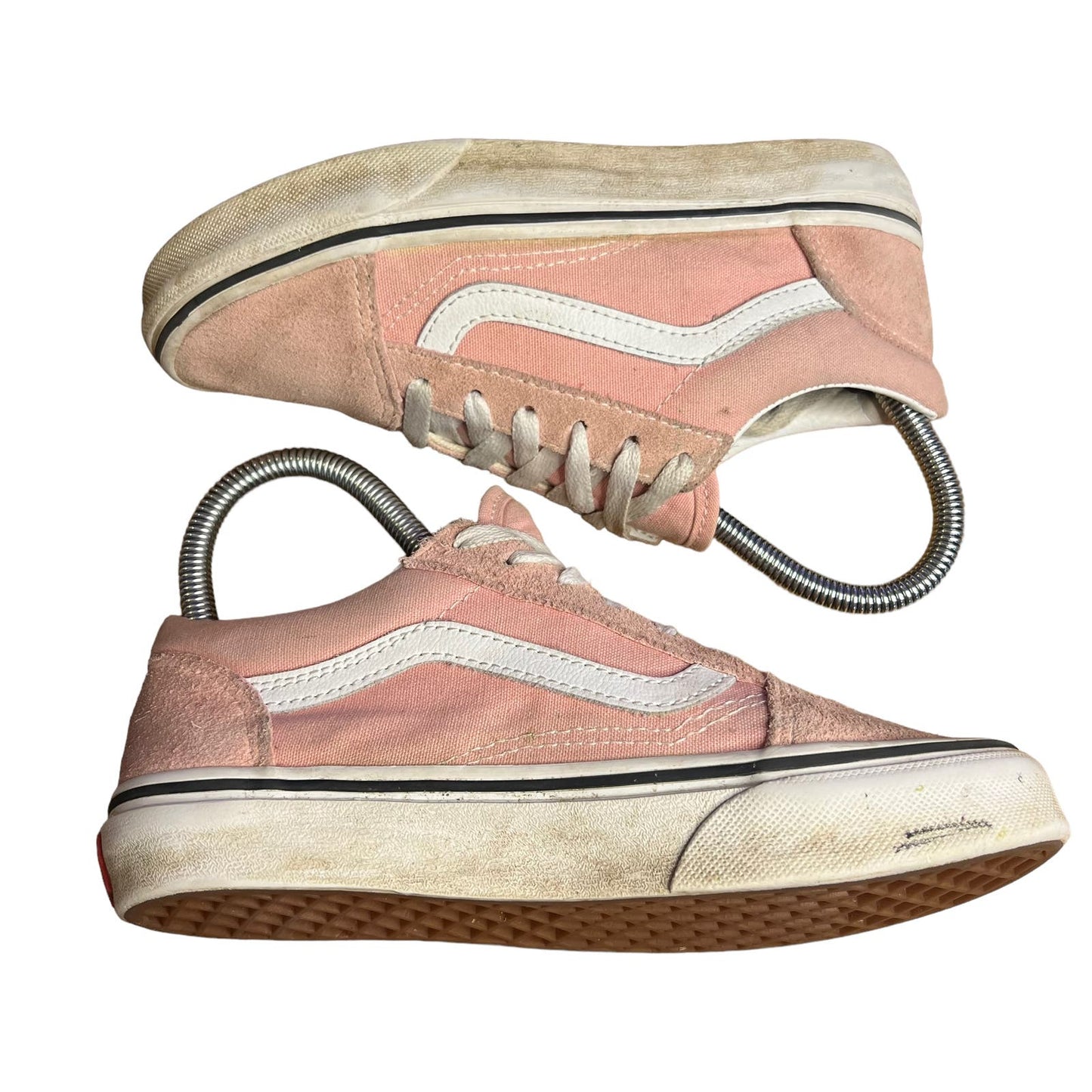 Vans Old Skool Pink Suede Lace-Up Skate Shoes Sneakers Kids Size 2.0