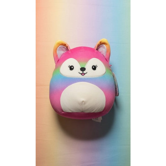 NWT Squishmallows Xenia Rainbow Fox Plush Multicolor 7 in w/ Tag