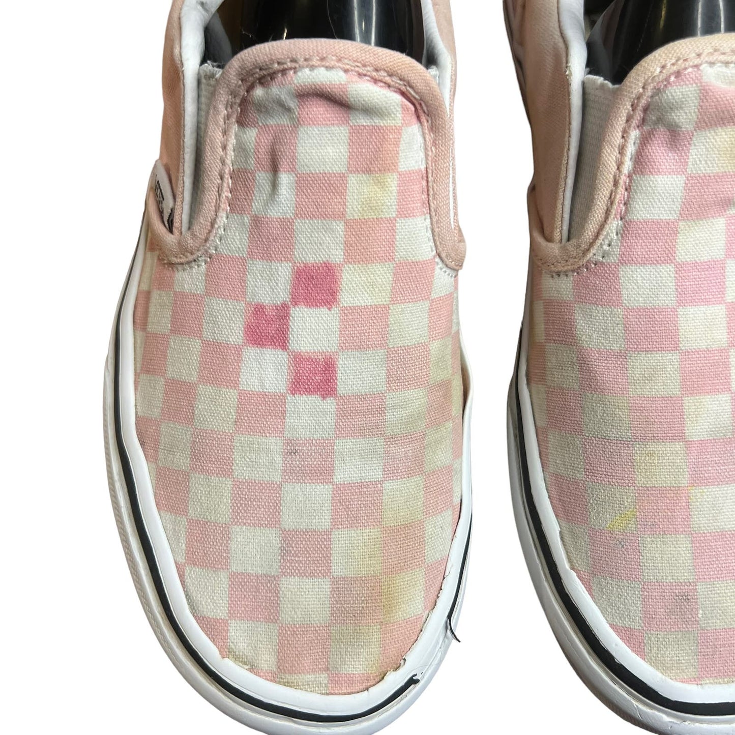 Vans Authentic Pink/White Checkboard Slip-On Shoes - Juniors 4 / Women's 5.5