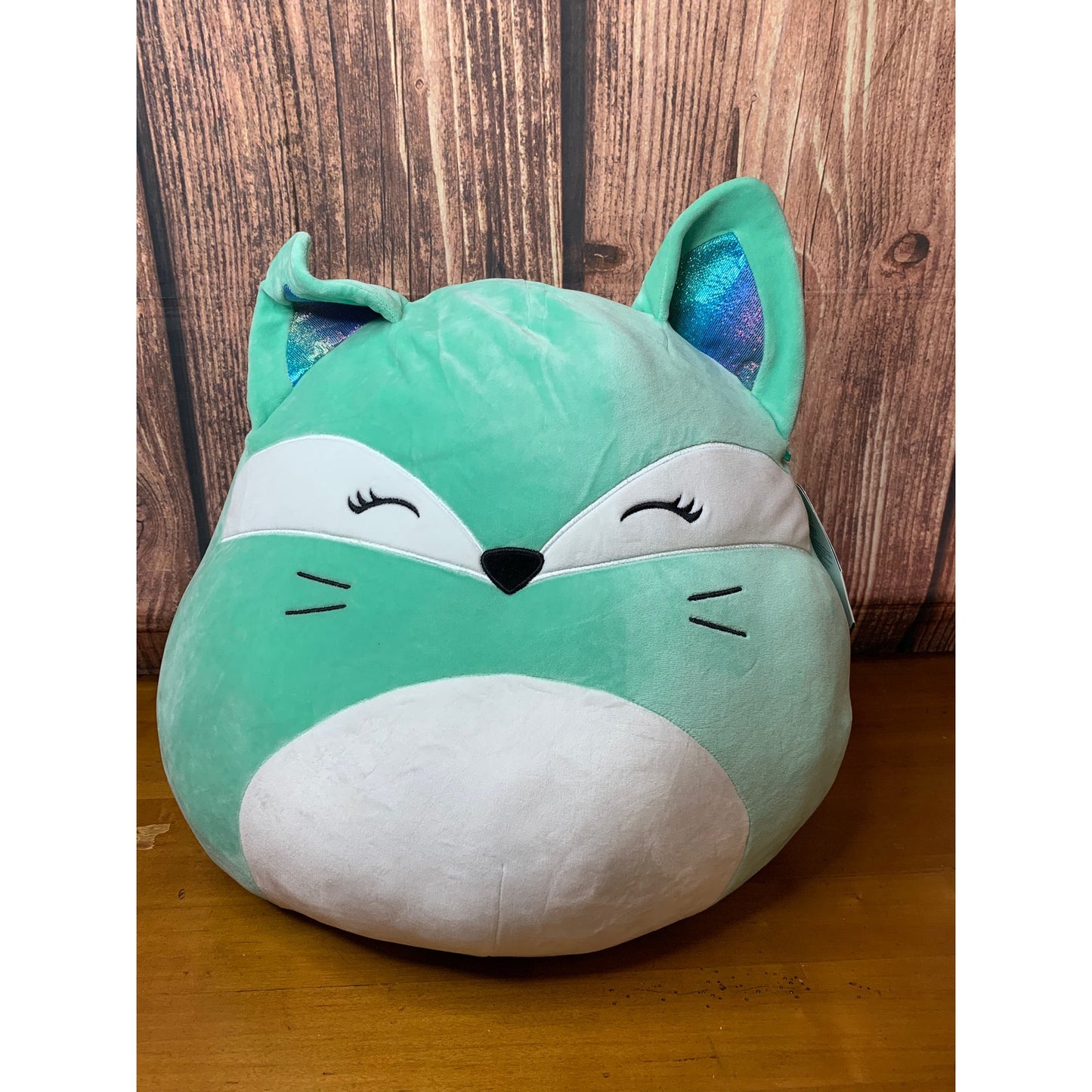 NWT Squishmallows Rienne Teal Fox Plush Stuffed Animal 16in