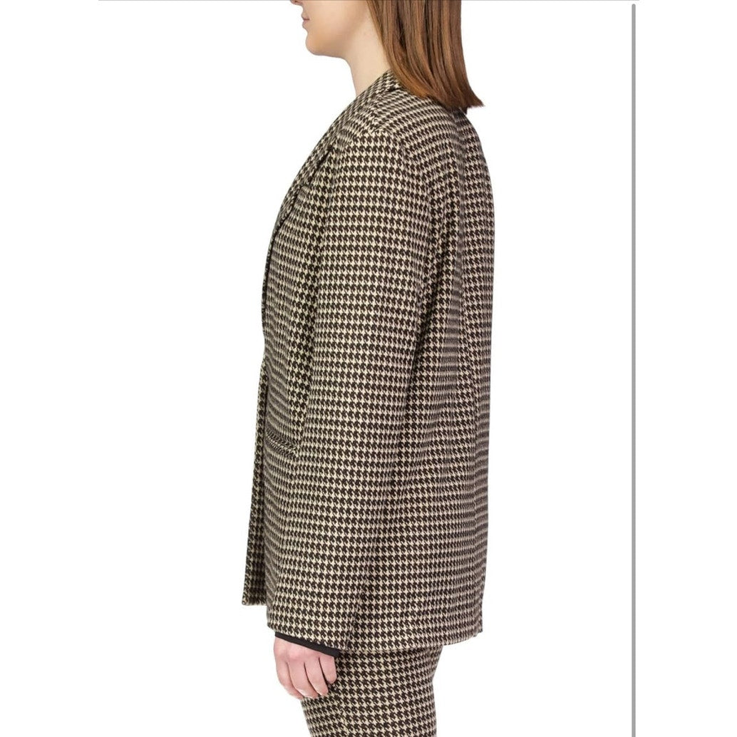 Sanctuary Women's Blazer Medium Multicolor Mini Houndstooth One-Button Tailored