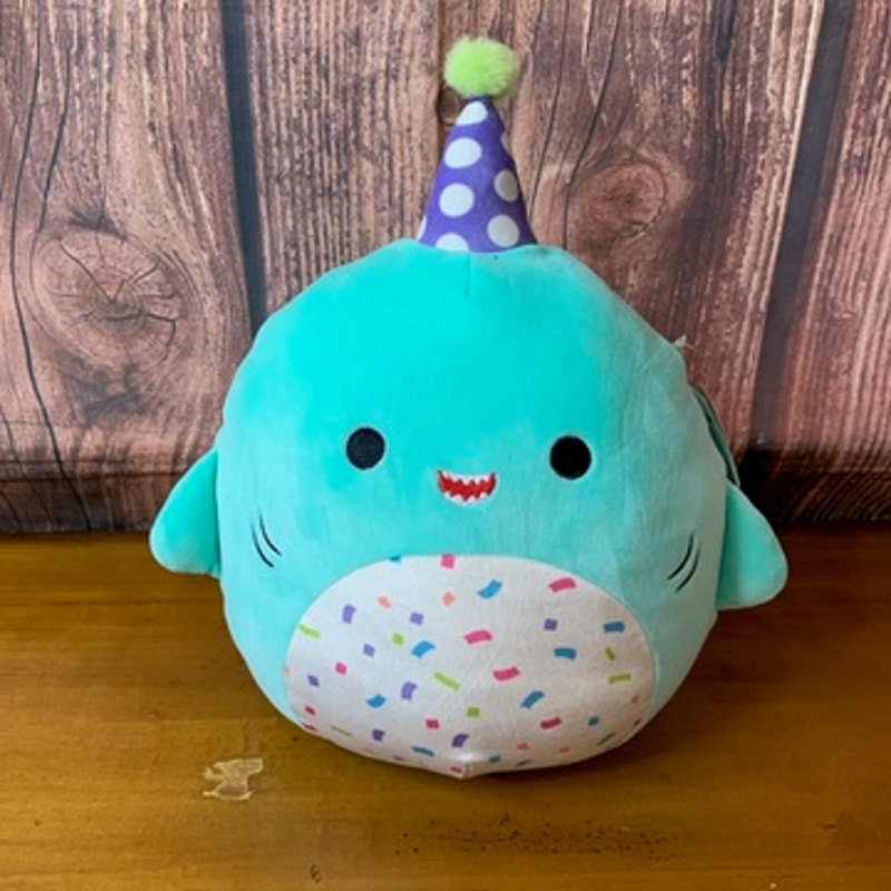 NWT Squishmallows Sharon Party Shark Plush Confetti Belly 10 in