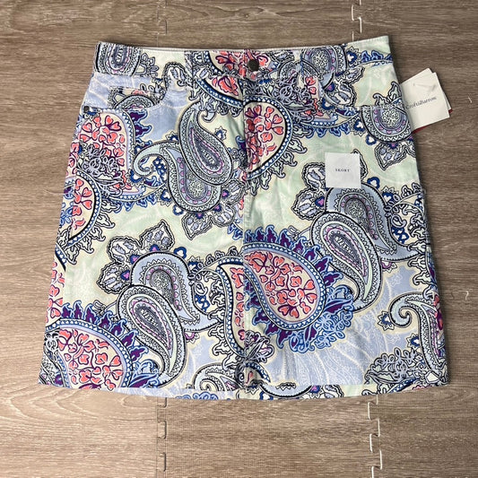 NWT Croft & Barrow Women's Paisley Stretch Skort Size 8 Multicolor Short