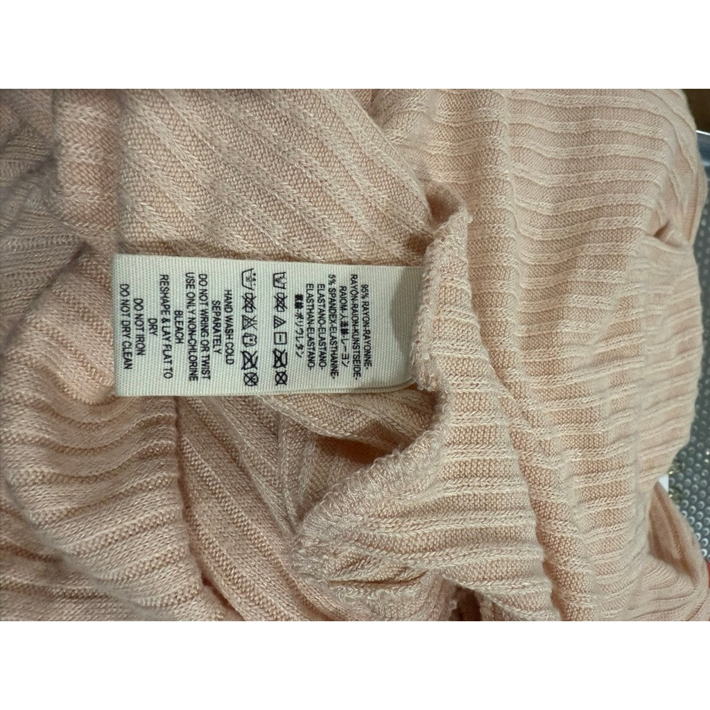 We The Free Women's Peach Ribbed Long Sleeve Tunic Sweater Top Medium