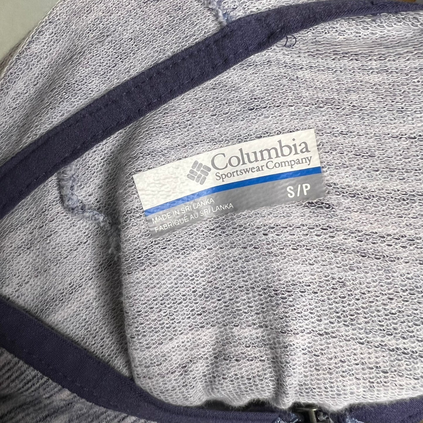 Columbia Women’s Small Baldon Springs Zip Hoodie Jacket Blue Gray Striped