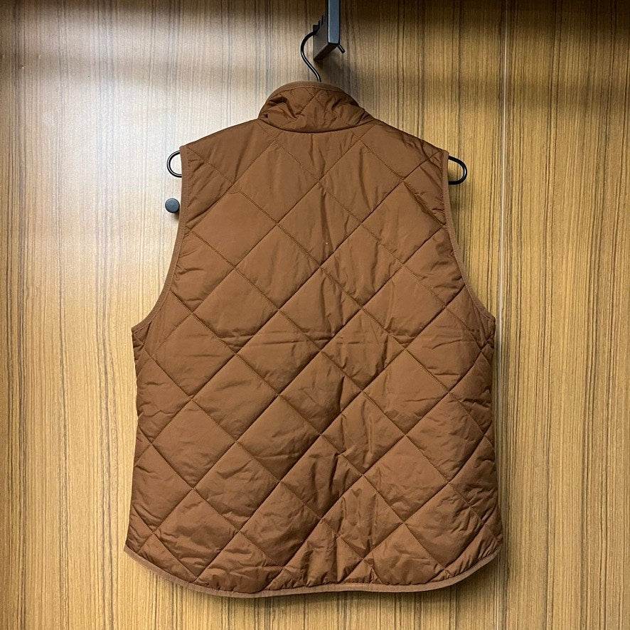 J.Crew Women's Medium Puffer Vest Brown Quilted Full Zip Stand Collar