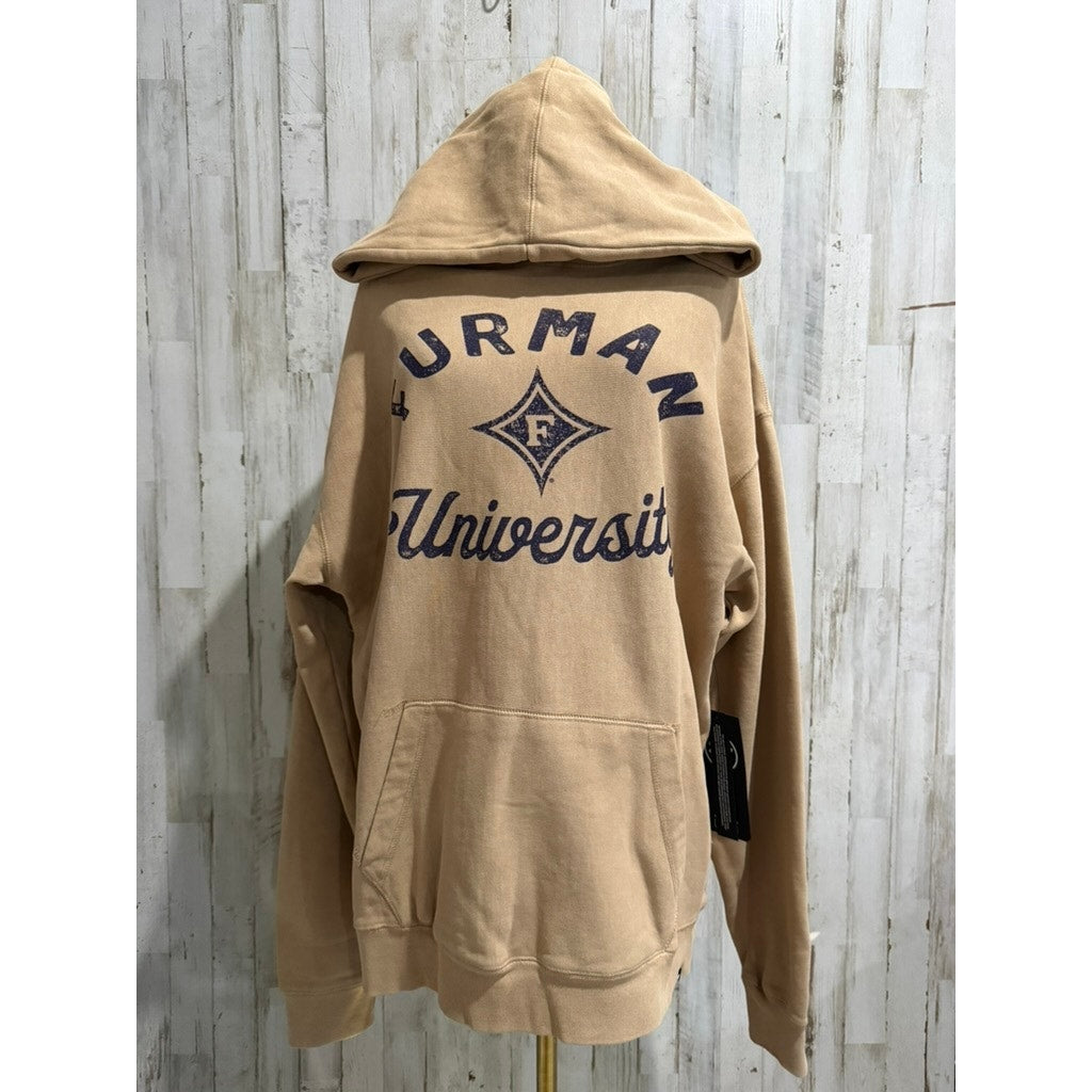 NWT 47 Furman University Paladins Mens Pullover Hoodie Beige Size Large