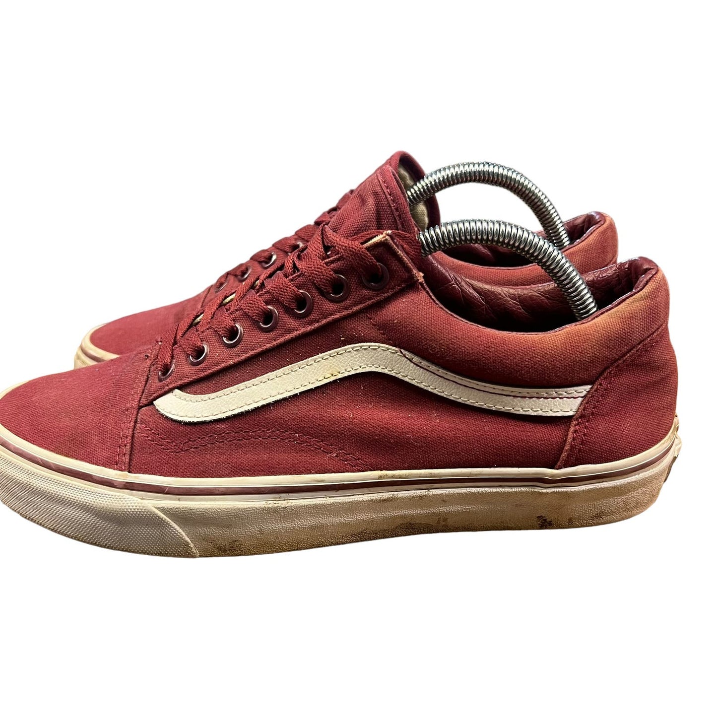 VANS Old Skool Maroon/Garnet Canvas Unisex Low Top Lace-up Sneakers Mens Size 10