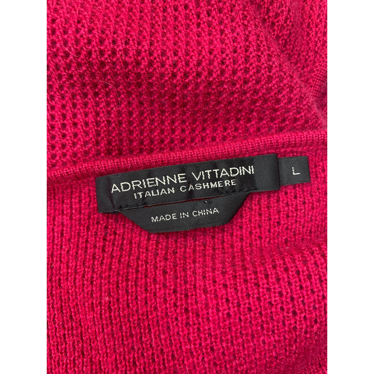 Adrienne Vittadini Sweater Tank Womens Large Red Sleeveless Scoop 100% Cashmere
