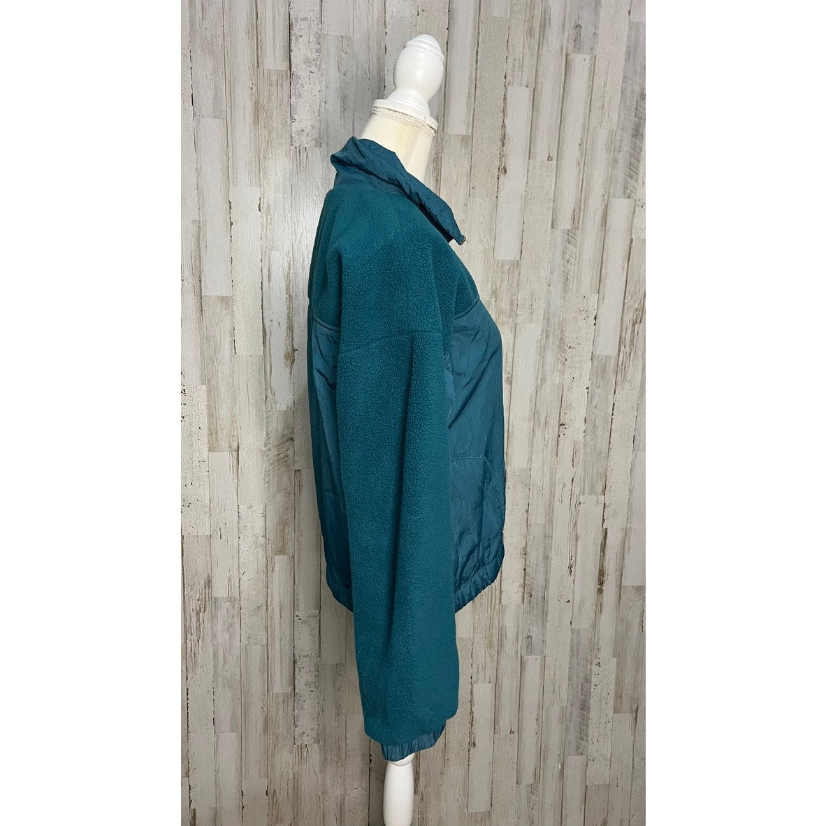 Wild Fable Women's Teal Sherpa Bomber Jacket Size Small Zip Closure