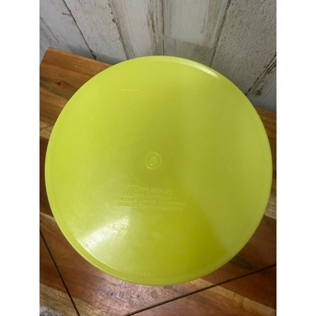 Vintage Yellow Tupperware Round Food Storage Container with Lid
