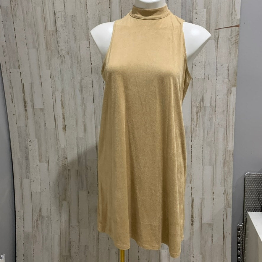 Sans Souci Dress Womens Size M Beige Sleeveless Mock Neck