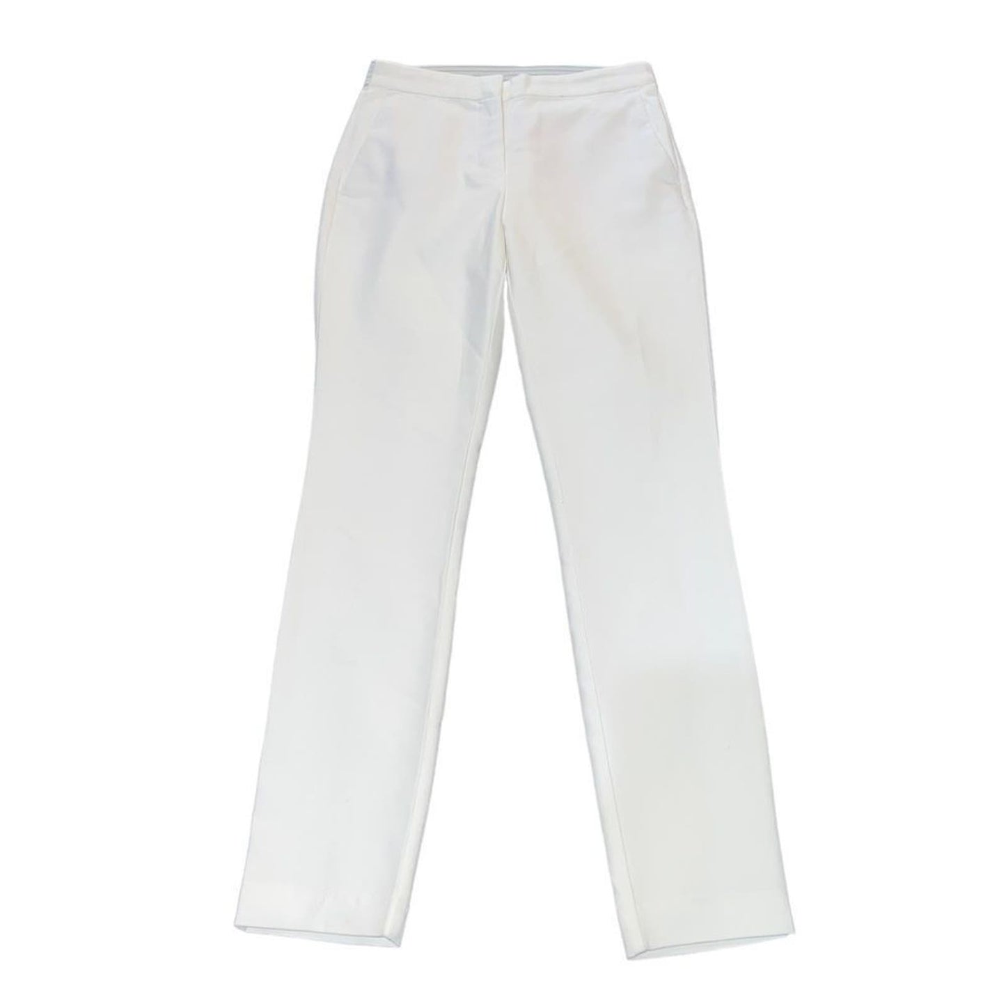 Zara White Straight Leg Cuffed Pants Size XS