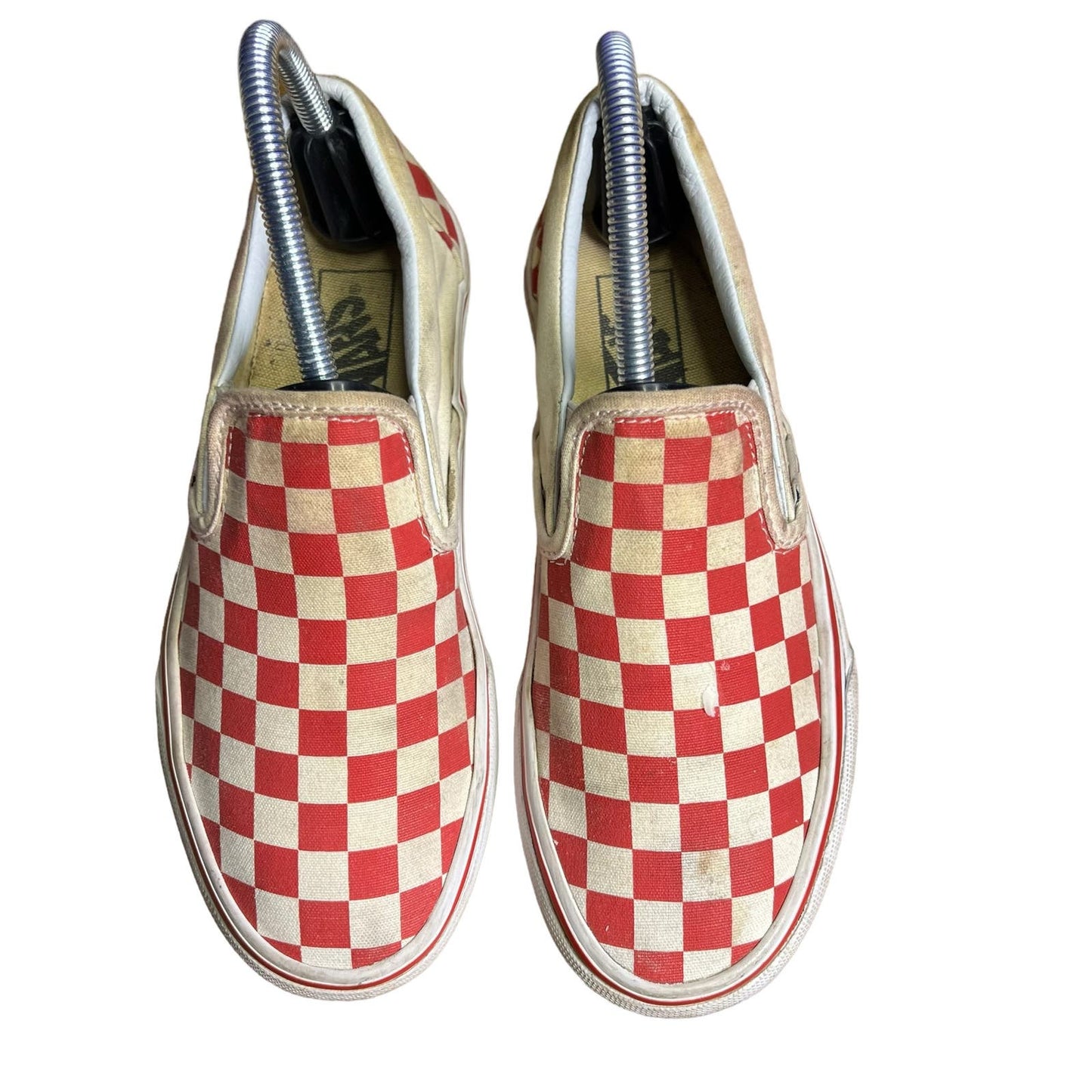 Vans Classic Red Checkerboard Slip-On Unisex Sneakers Men's 5.5 / Women's 7.0