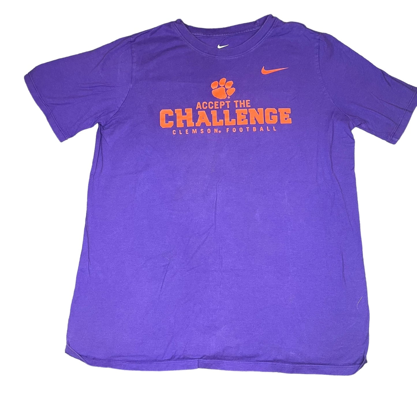 Nike Boys XL Clemson Tigers Purple "Accept the Challenge" Short Sleeve T-Shirt