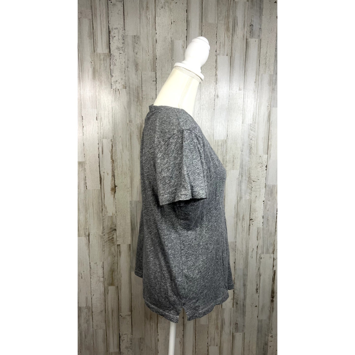 Madewell Womens Medium Gray V-Neck Pocket Tee Short Sleeve Casual Cotton T-Shirt