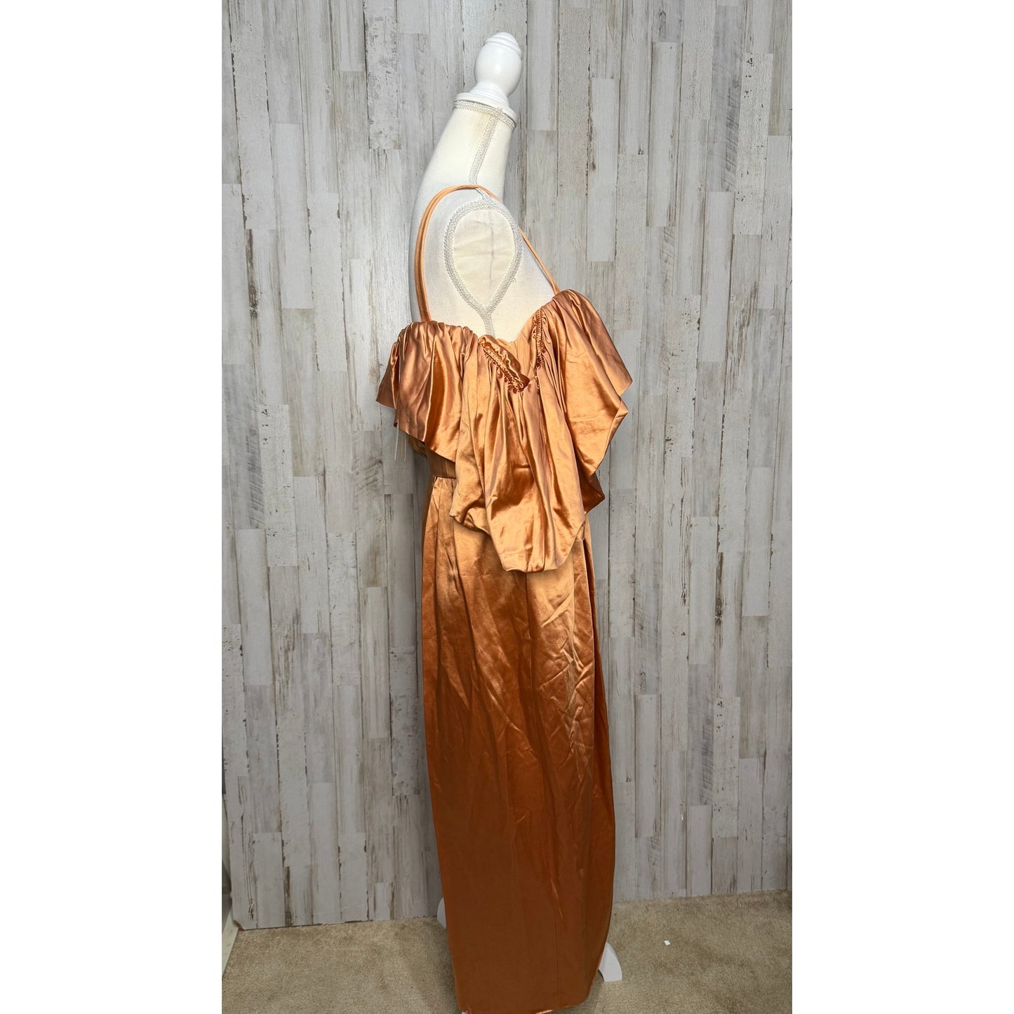NWT Ulla Johnson Women's Lelita Off Shoulder Midi Dress Size 8 Copper