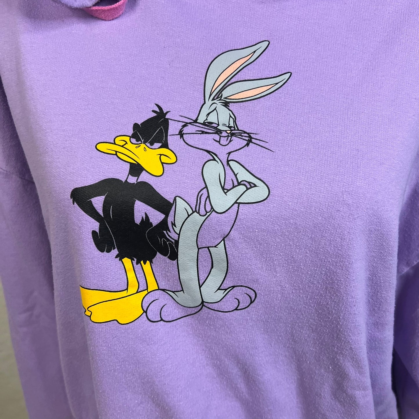 Looney Tunes Youth Size XXL Hoodie Bugs Bunny & Daffy Duck Purple