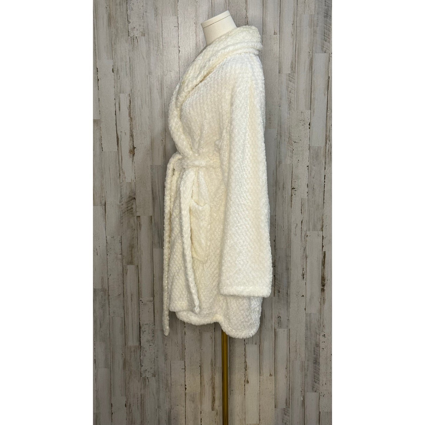 Laura Ashley Women's Kimono Robe White Plush Size L/XL