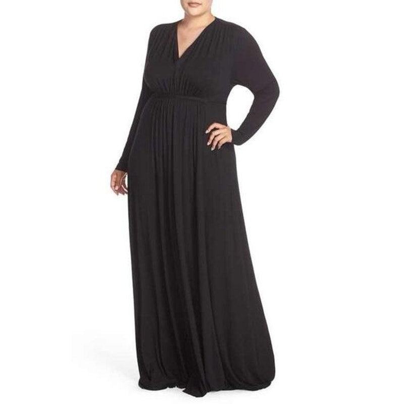 NWT Melissa McCarthy Seven7 Maxi Dress Black M